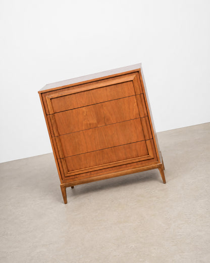 MCM Walnut Tallboy Dresser (1960s)