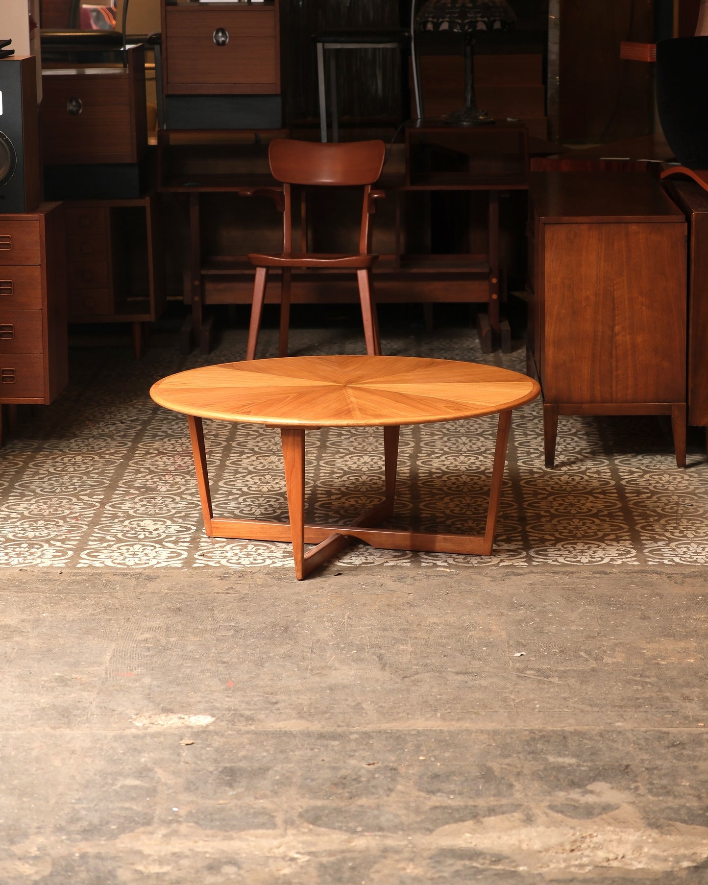 Mid-Century Starburst Round Coffee Table