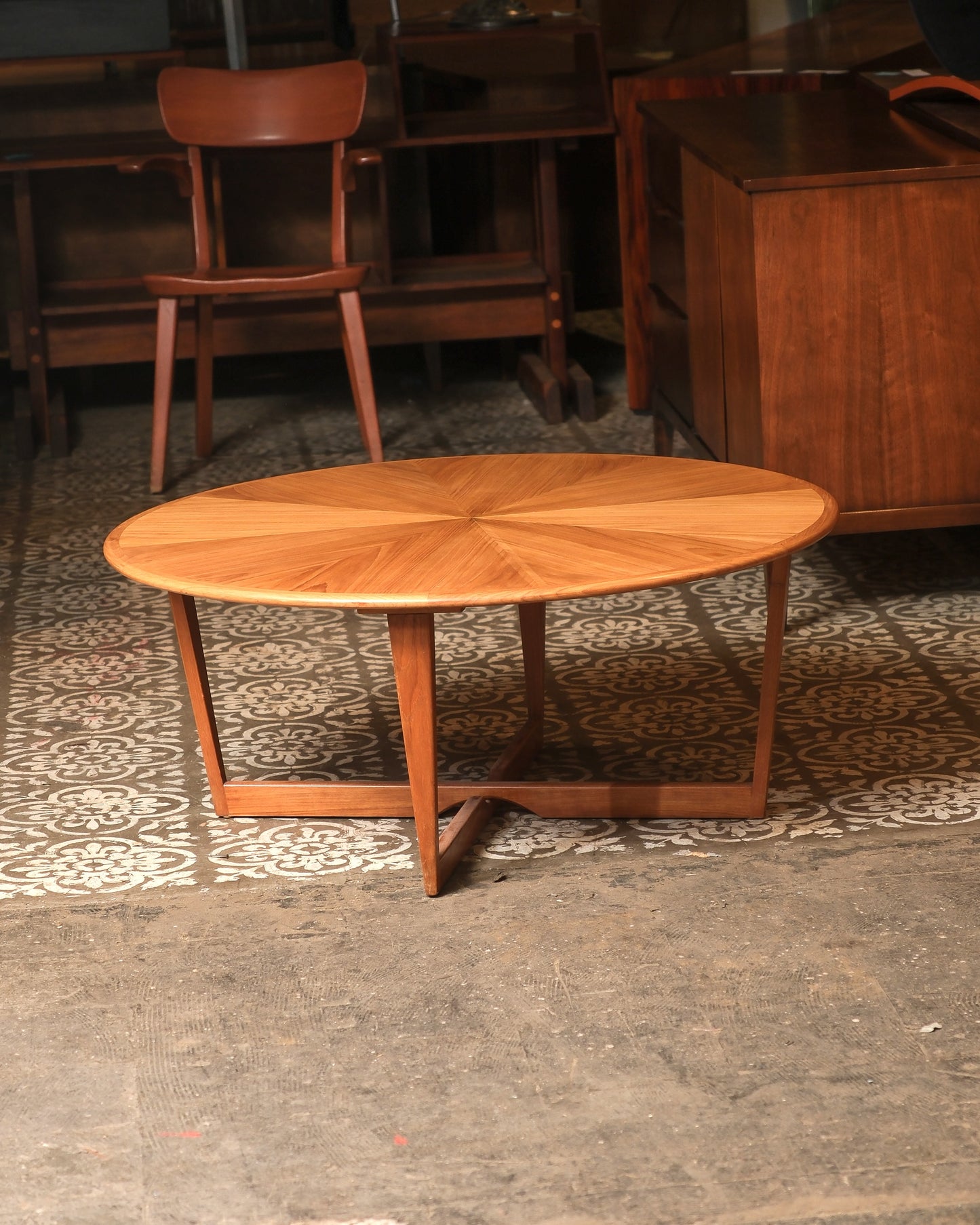 Mid-Century Starburst Round Coffee Table