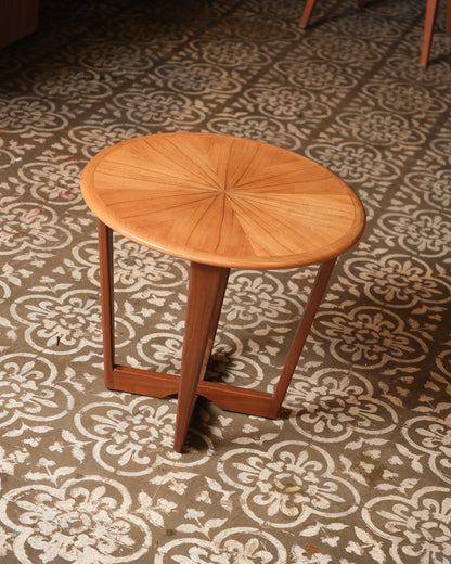 Mid-Century Starburst Round Side Table