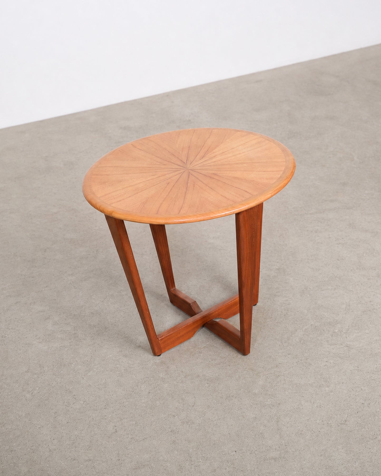 Mid-Century Starburst Round Side Table