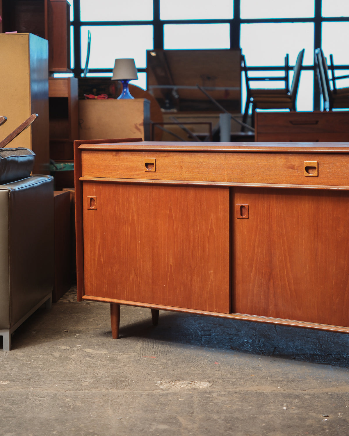 Mid-Century Modern Teak Wide Sideboard