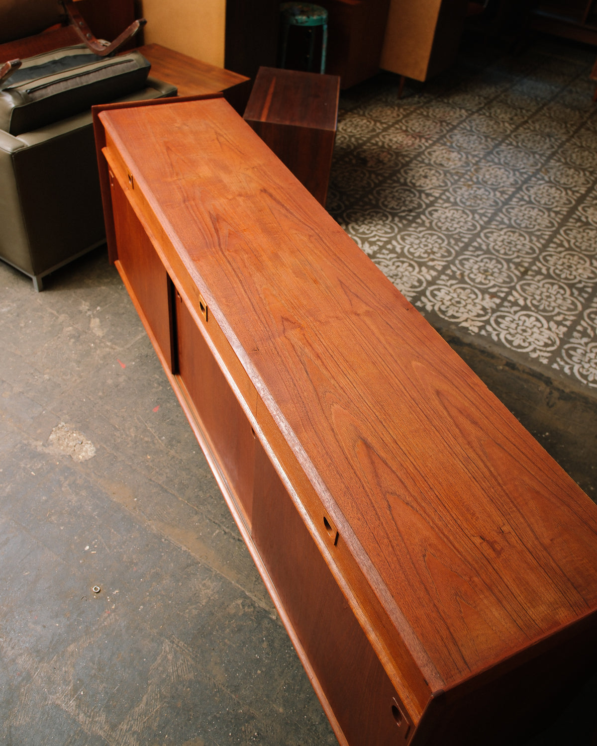 Mid-Century Modern Teak Wide Sideboard