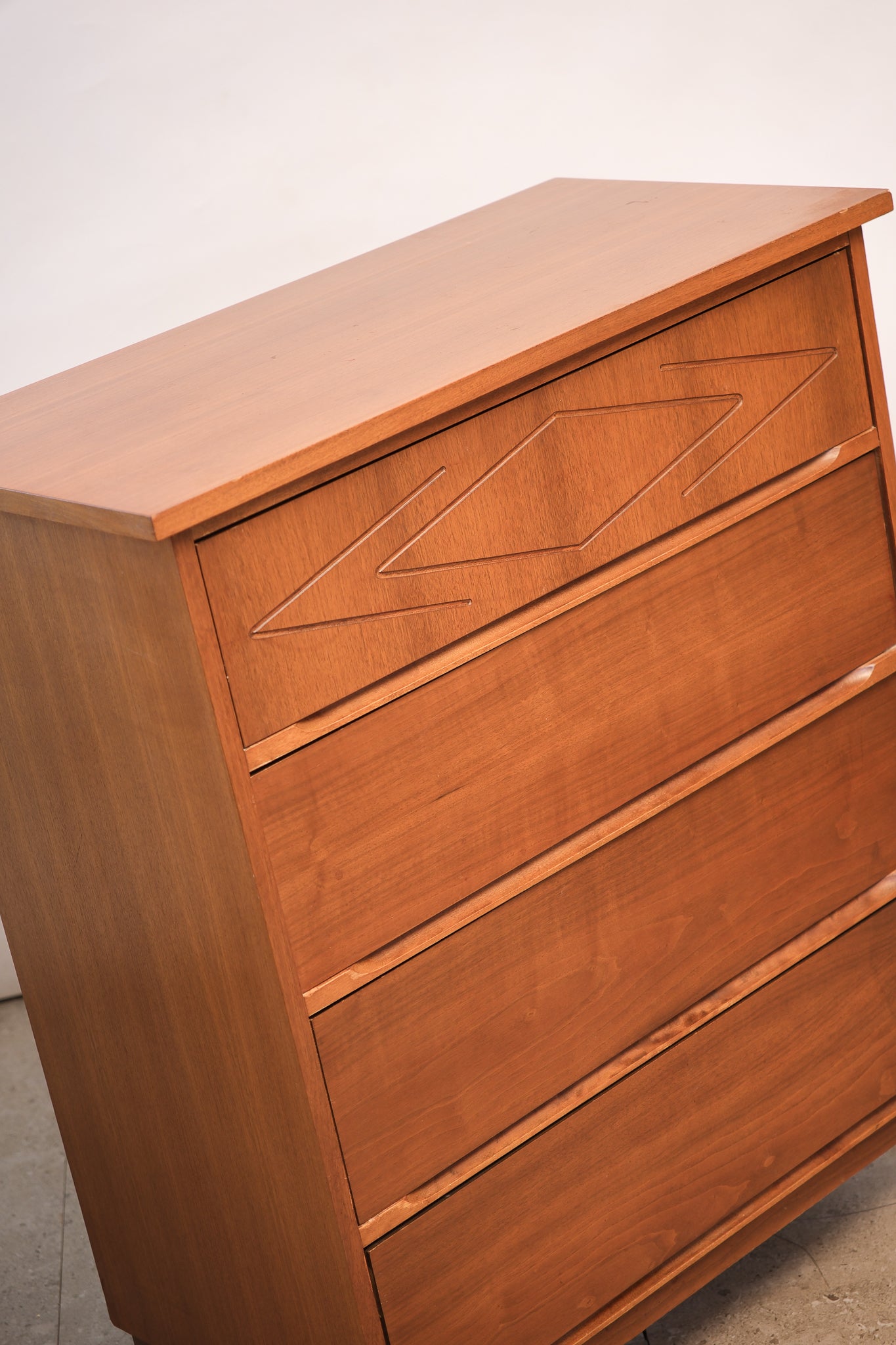 MCM Walnut Tallboy Dresser By Kilgour