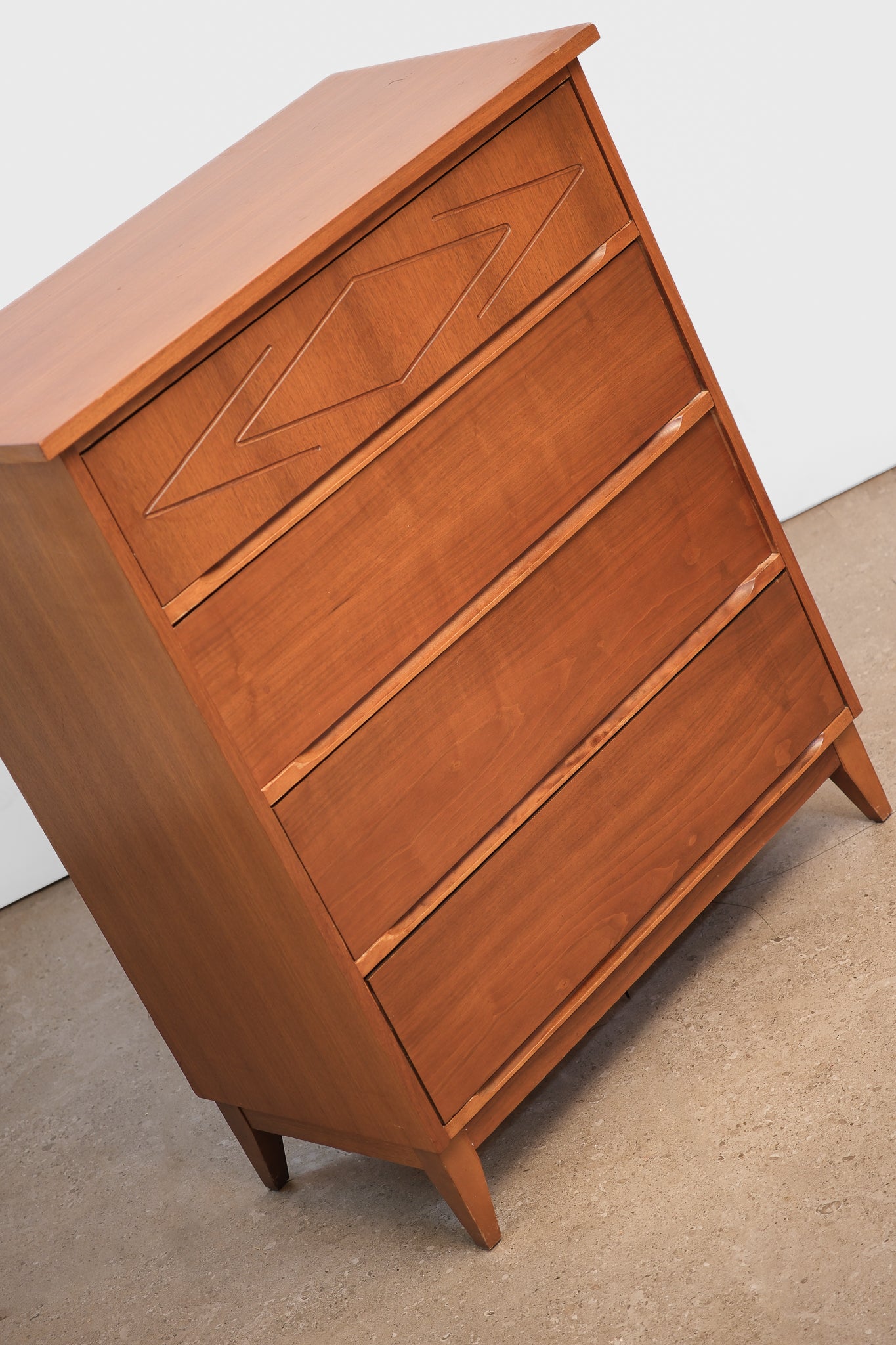 MCM Walnut Tallboy Dresser By Kilgour
