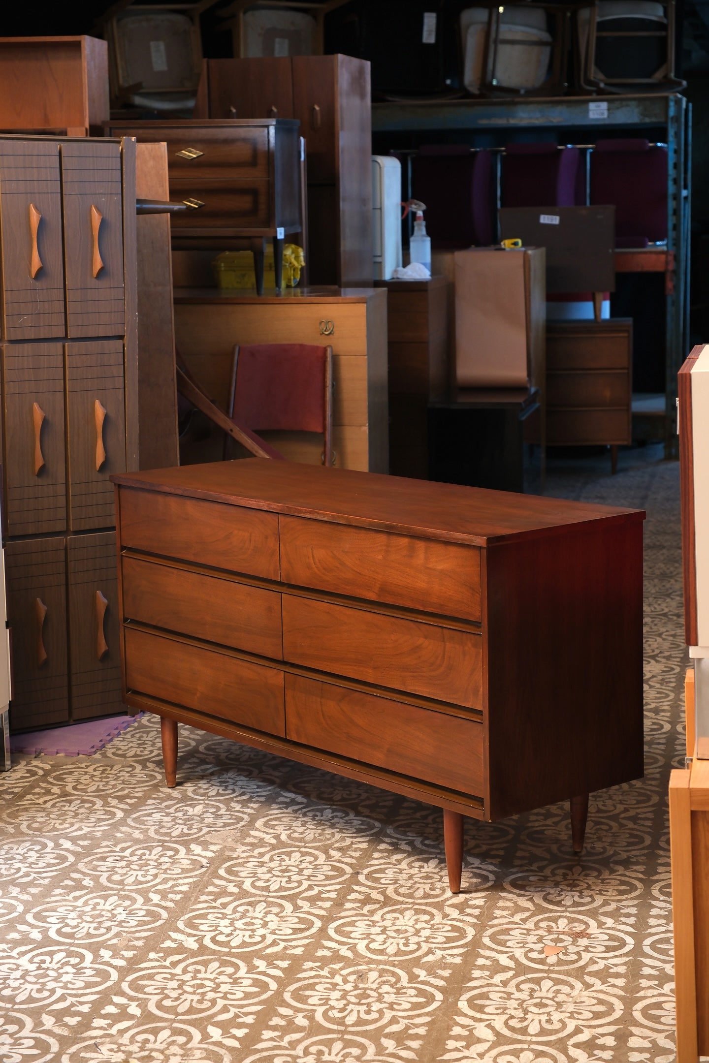 MCM Dark Walnut Modern Dresser