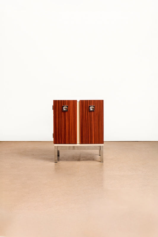MCM Style Zebrawood Contemporary Nightstand