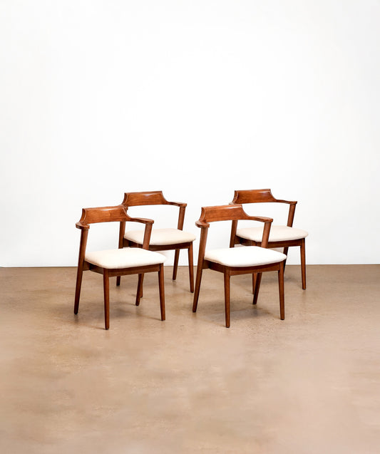 MCM Style Walnut Chair Set