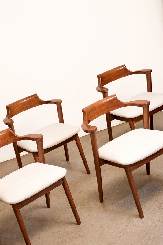 MCM Style Walnut Chair Set