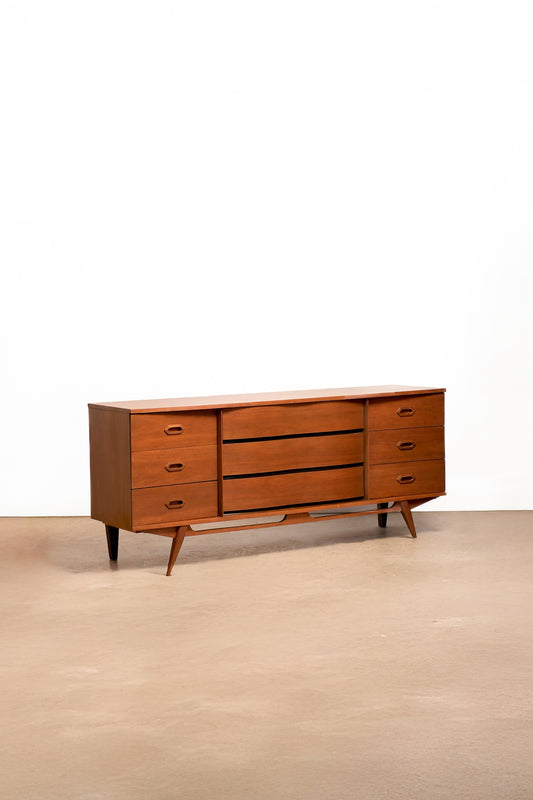 MCM Refurbished Wide Walnut Dresser
