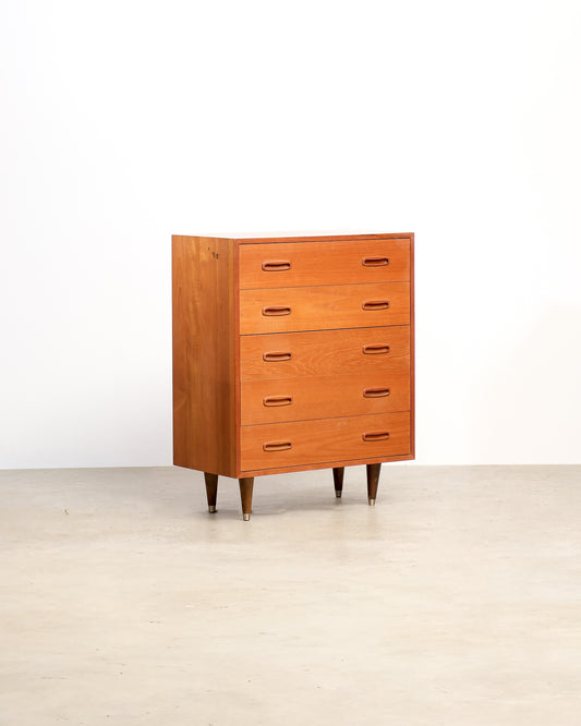 MCM Teak Tallboy Dresser By Domino Møbler