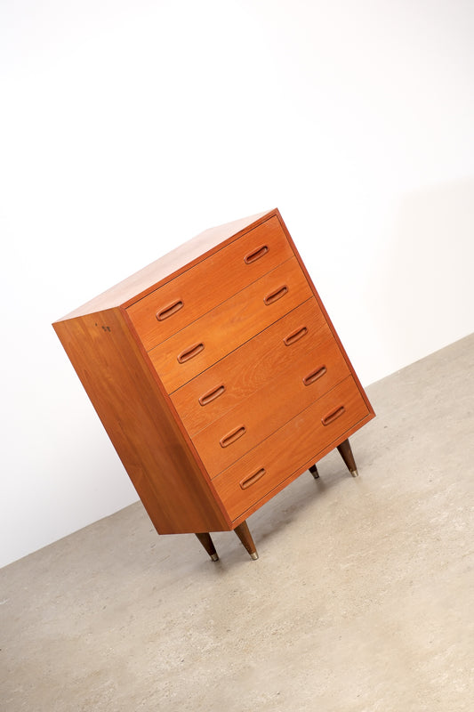 MCM Teak Tallboy Dresser By Domino Møbler