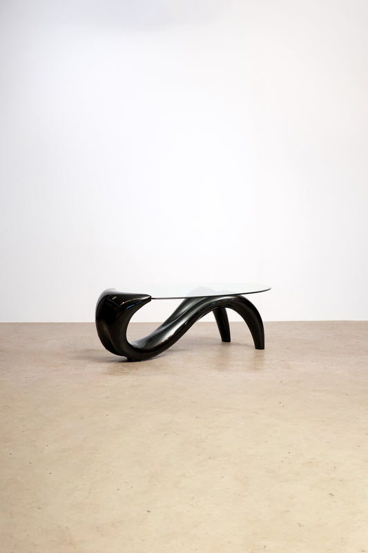 MCM Style Black Acrylic Coffee Table