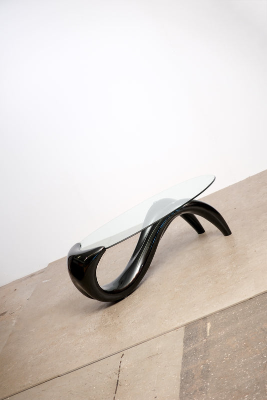 MCM Style Black Acrylic Coffee Table