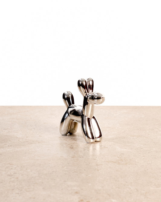Silver Mini Ceramic Dog Piggy Bank