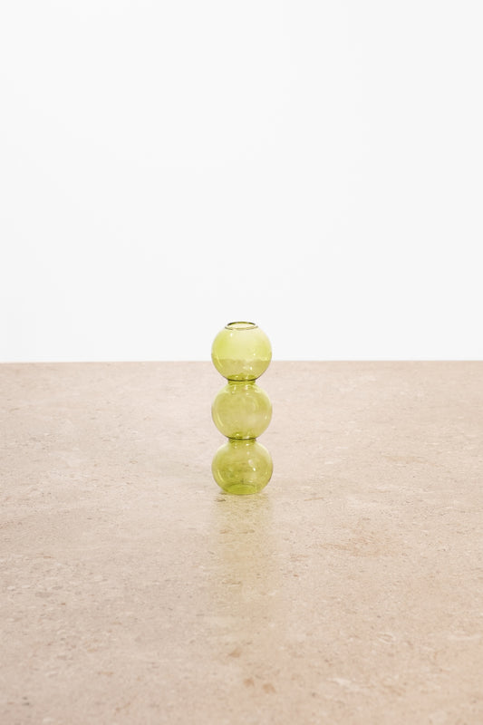 Olive Green Glass Vase Plant Holder