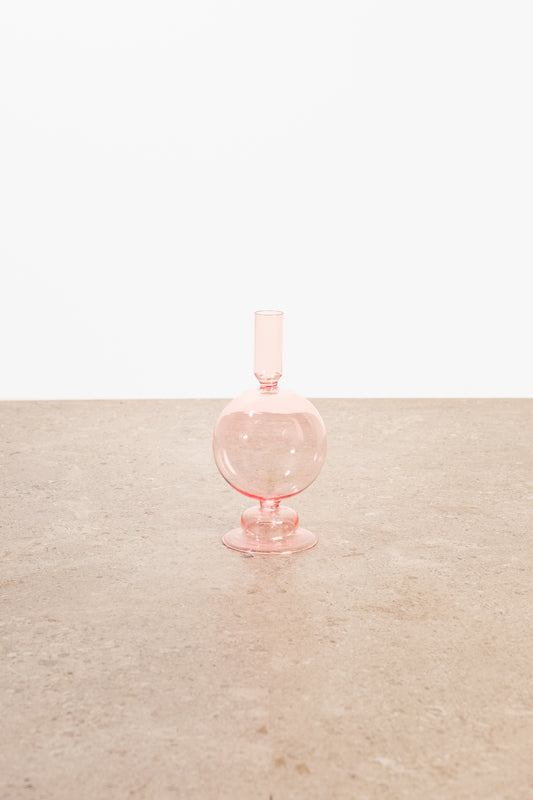 Pink Minimalist Glass Candle Holder
