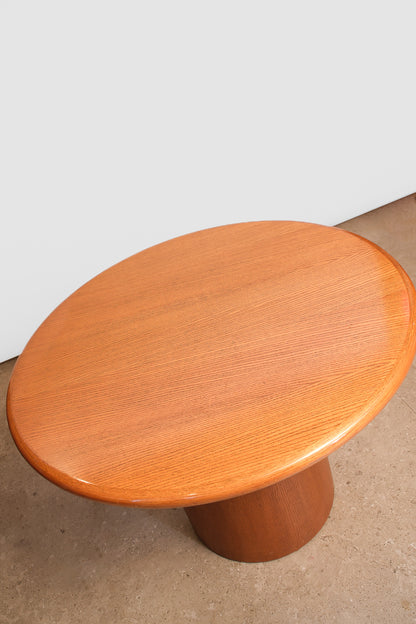 MCM Solid Oak Round Dining Table