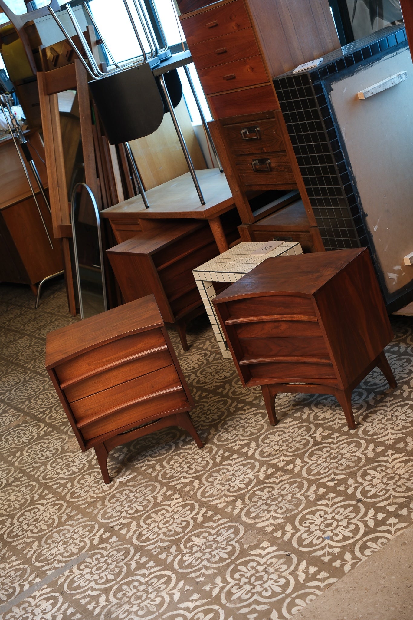 MCM Dark Walnut Nightstand Set