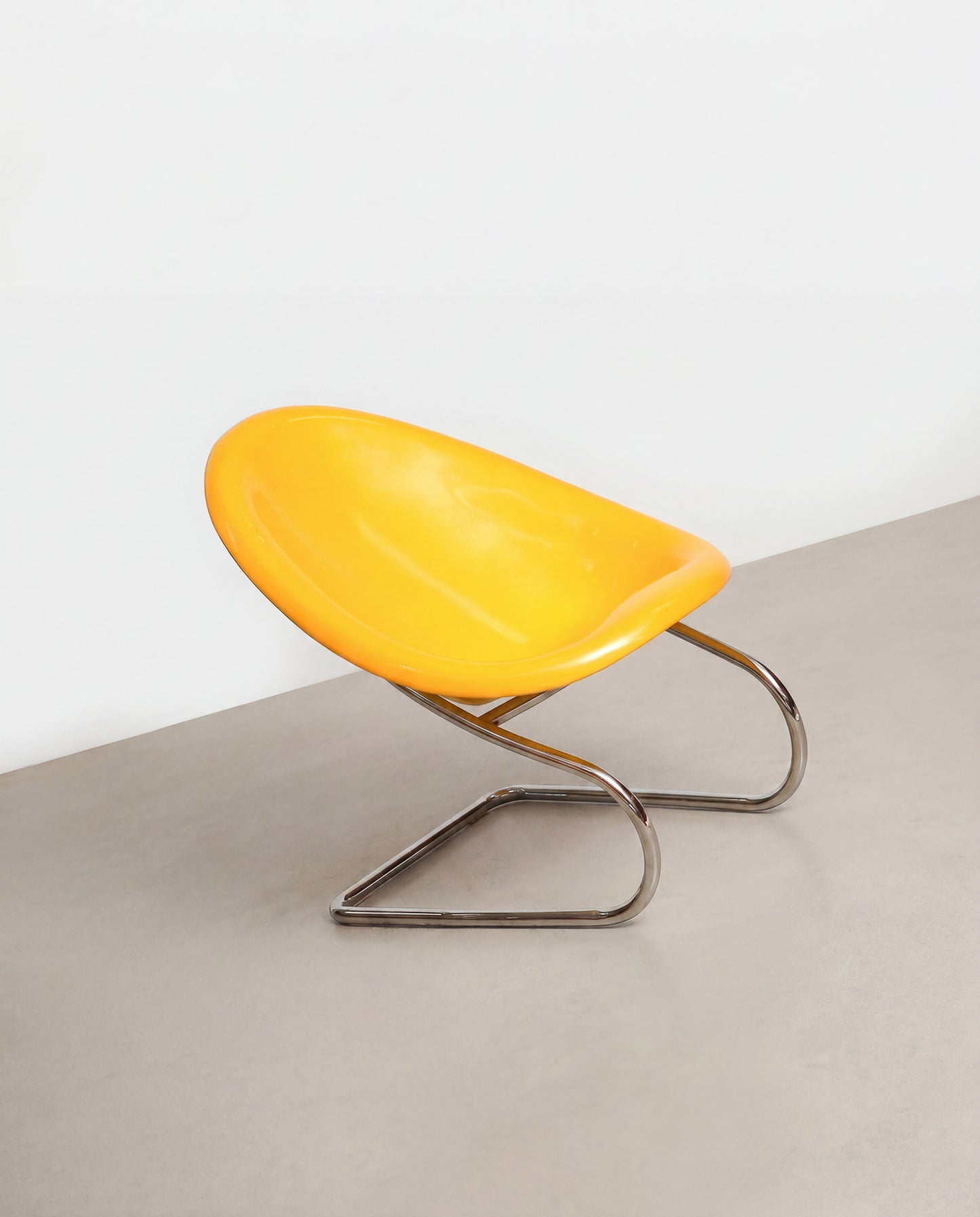 Space Age Chrome Yellow Chair