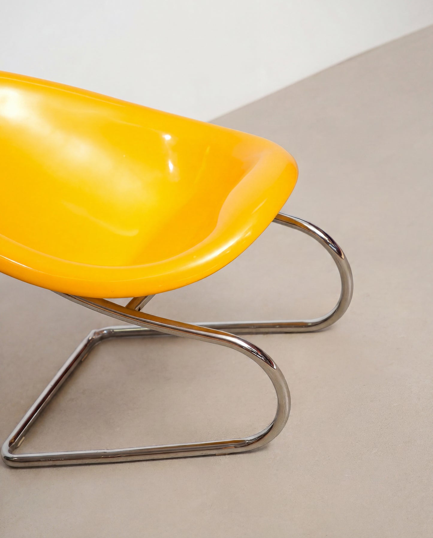 Space Age Chrome Yellow Chair