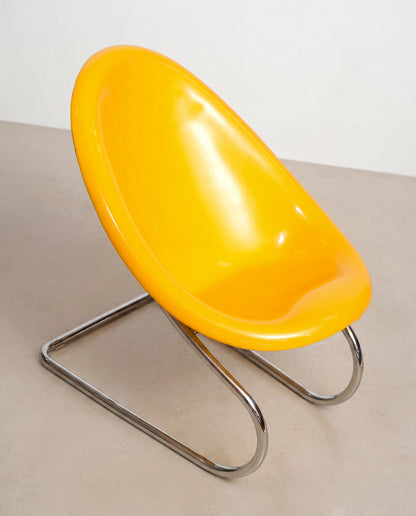 Space Age Chrome Yellow Chair