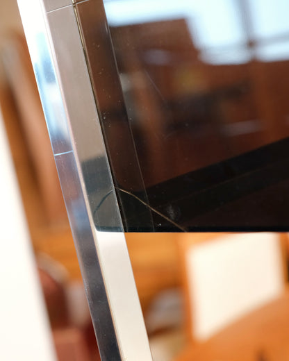 Vintage Space Age Smoked Acrylic & Chrome Display Shelf (1970s)