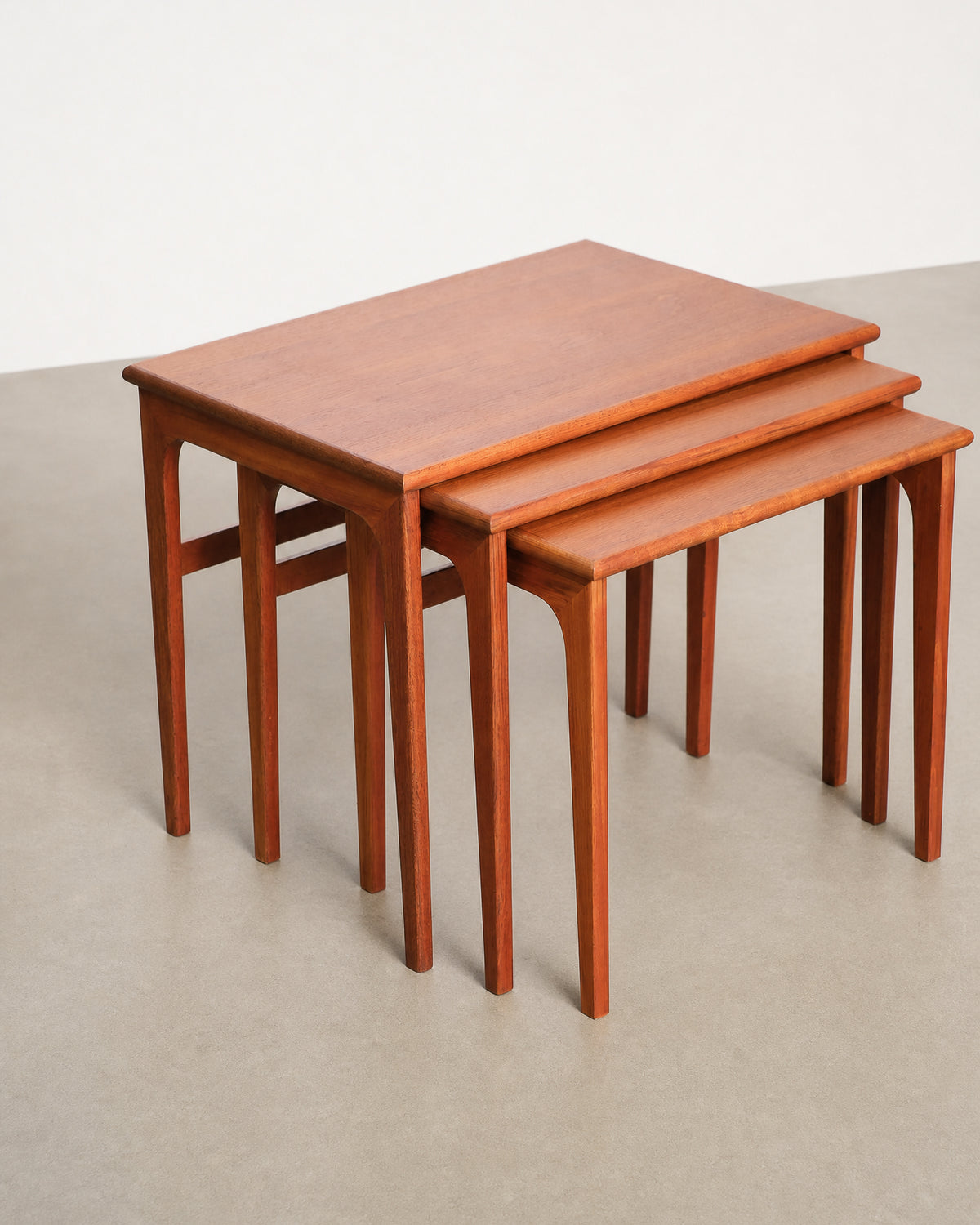 Front view of the smallest table showing its compact tapered legs