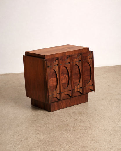 Tobago Brutalist Dark Walnut Nightstand Set