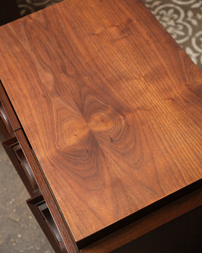 Tobago Brutalist Dark Walnut Nightstand Set