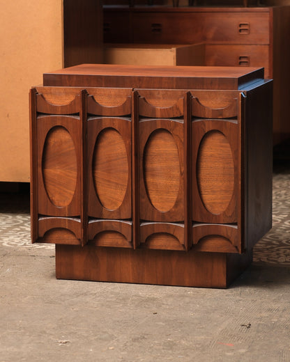 Tobago Brutalist Dark Walnut Nightstand Set