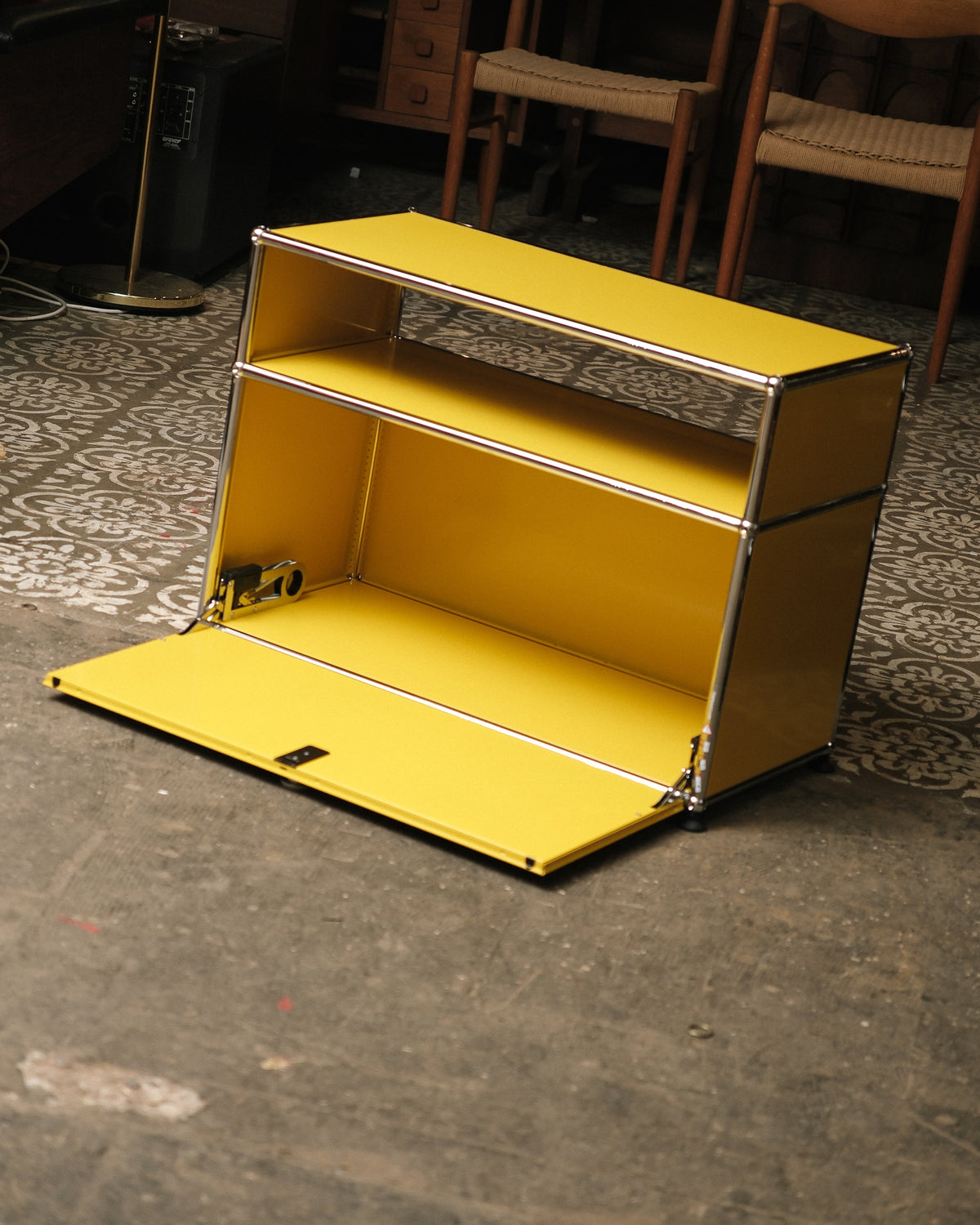 Interior view of the open shelf compartment.