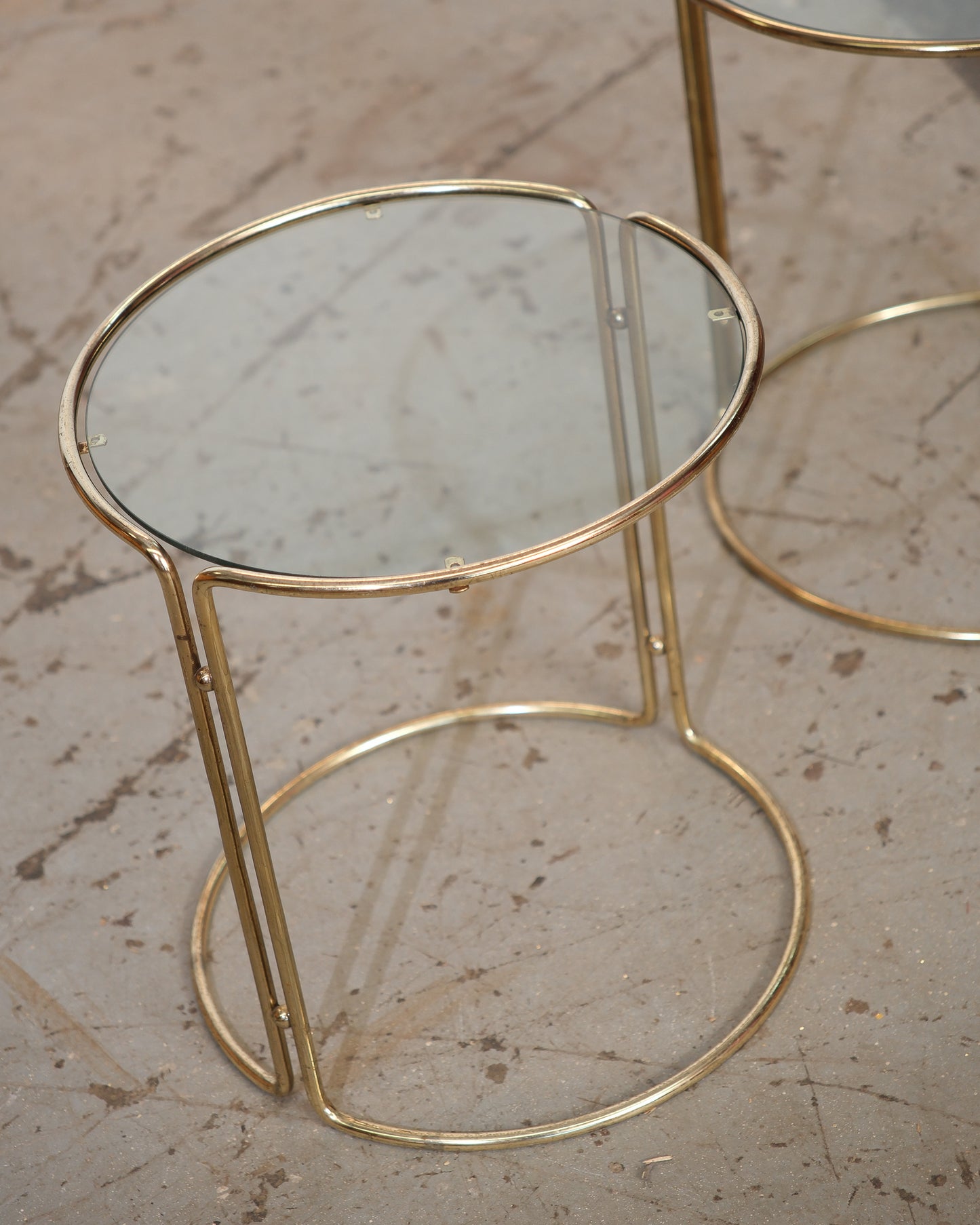 Vintage Glass Side Table Set