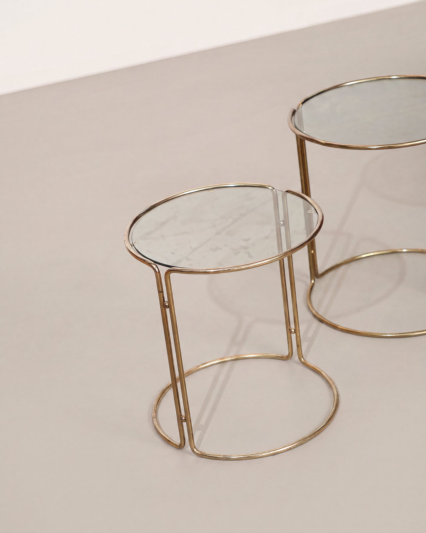 Vintage Glass Side Table Set