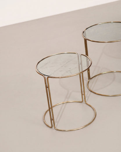 Vintage Glass Side Table Set
