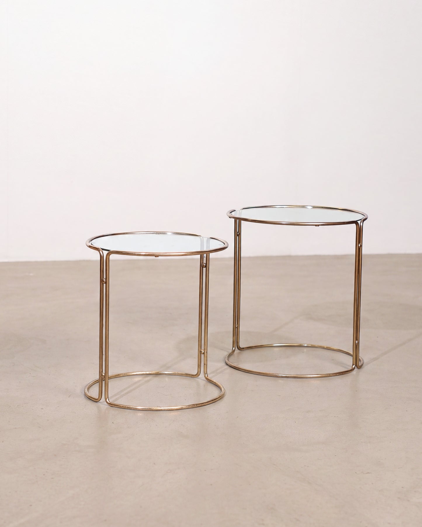Vintage Glass Side Table Set