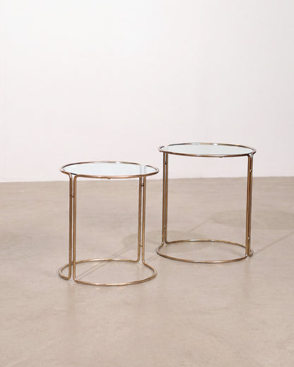 Vintage Glass Side Table Set