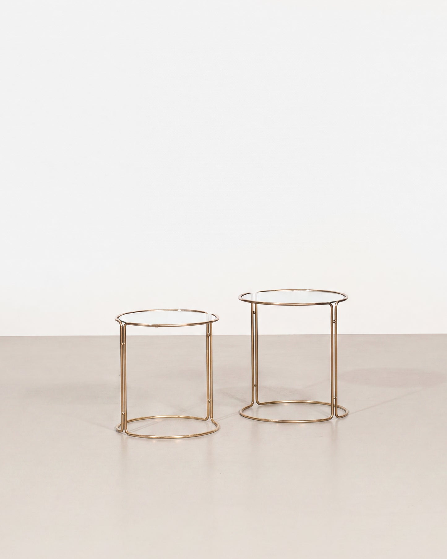 Vintage Glass Side Table Set