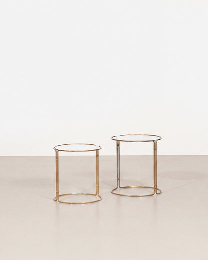 Vintage Glass Side Table Set
