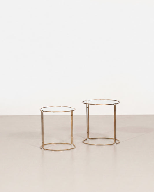 Vintage Glass Side Table Set