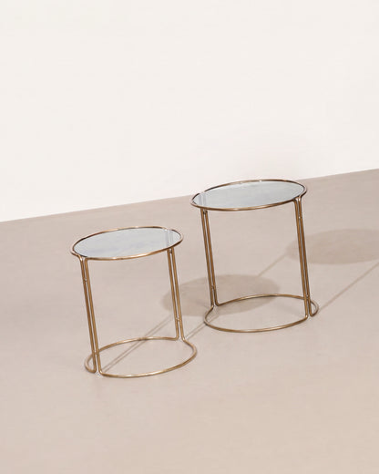 Vintage Glass Side Table Set