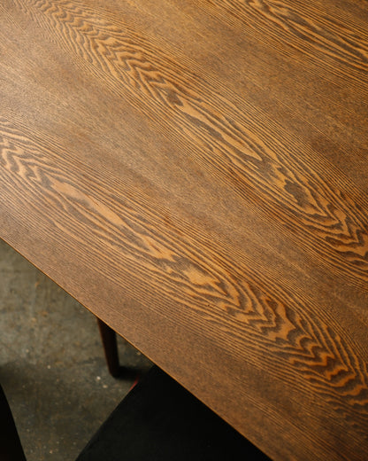 Close-up detail of the tabletop grain pattern and finish.