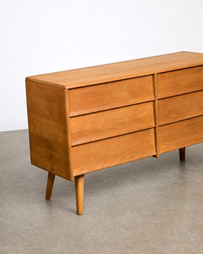 Vintage Solid Maple 6-Drawer Dresser by Vilas