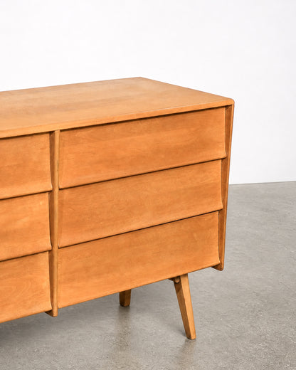 Vintage Solid Maple 6-Drawer Dresser by Vilas