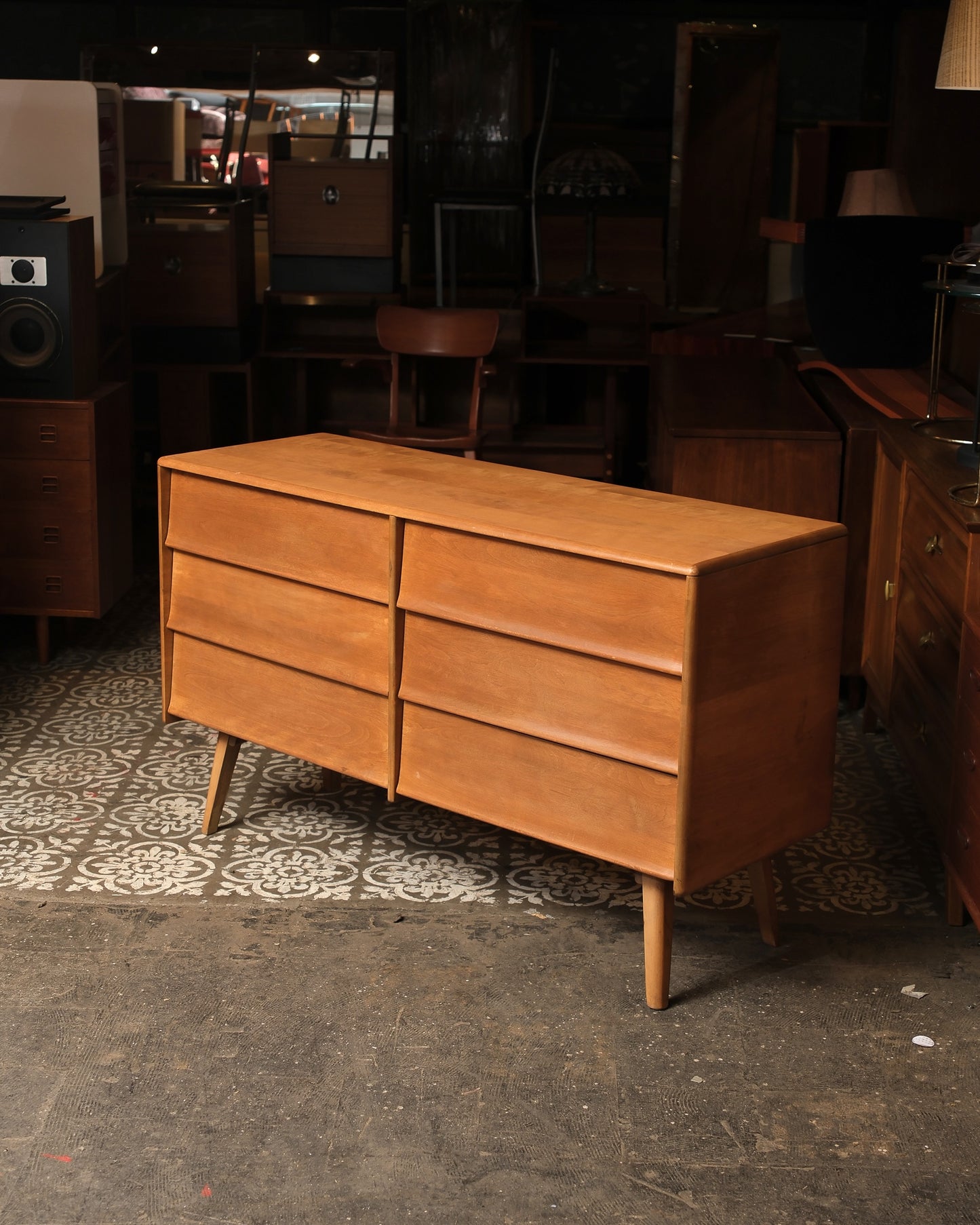 Vintage Solid Maple 6-Drawer Dresser by Vilas