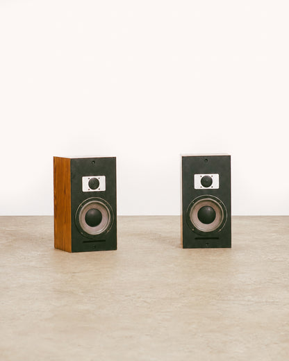 Vintage Altec Lansing speaker set on a plain white background — classic mid-century audio design