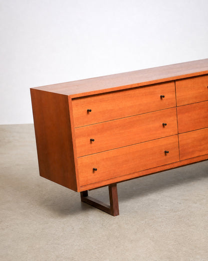 Vintage Teak 9-Drawer Dresser by RS Associates