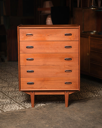 Vintage Teak Tallboy Dresser